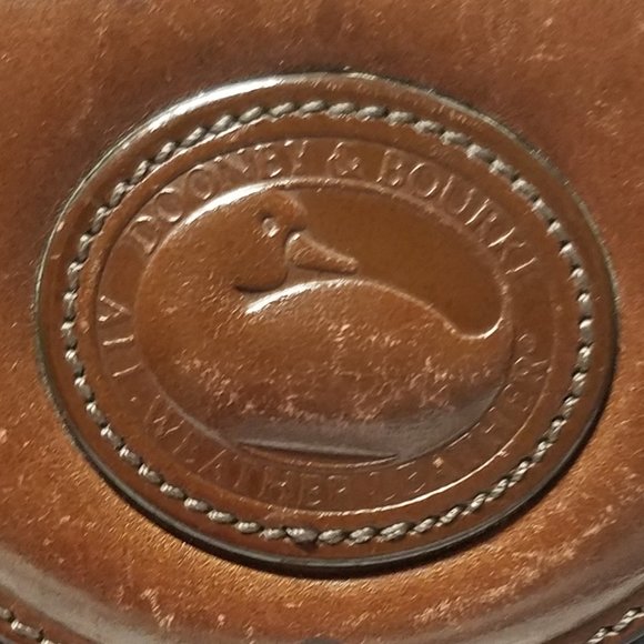 Dooney & Bourke Black & Burnt Cedar Leather Satchel - Vintage - Picture 4 of 16